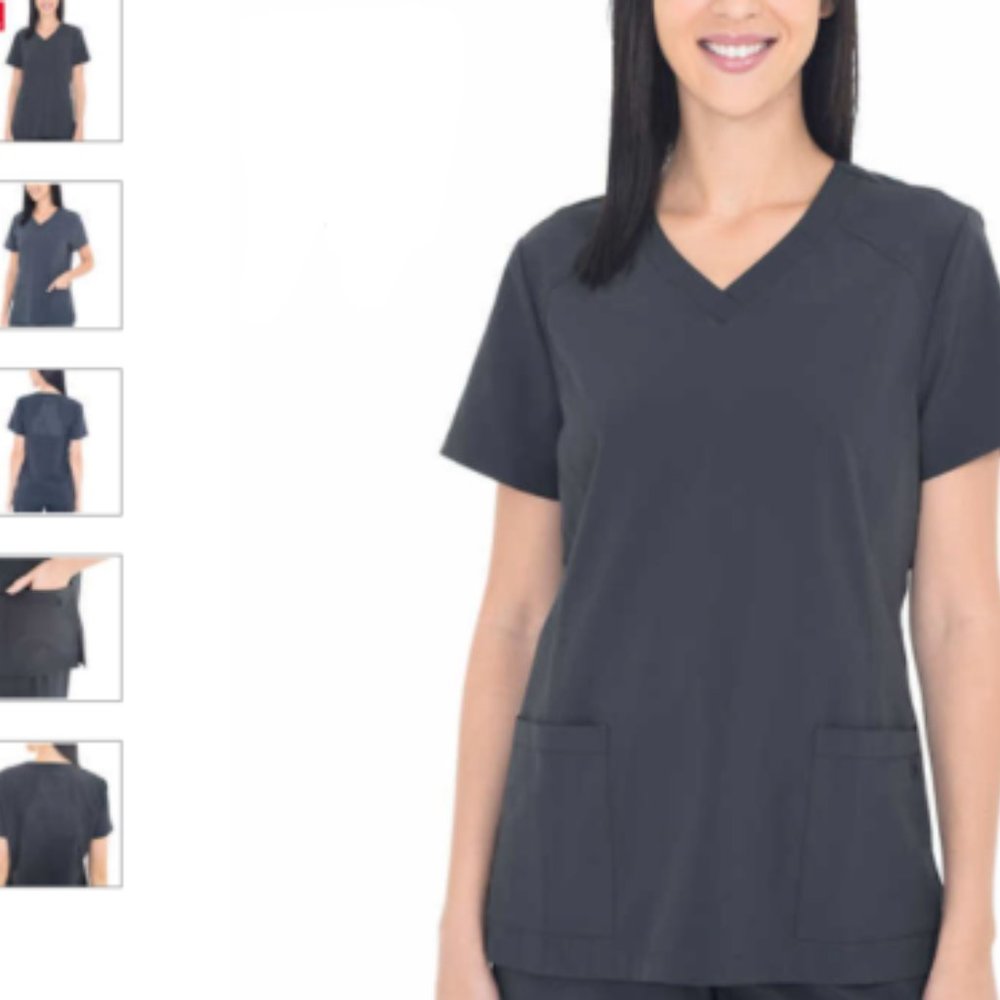 BT Supply Co Womens V-Neck Scrub Tops--gray